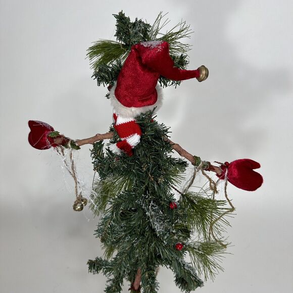 Vintage Ugly Christmas Tree Figurine Snowman Bendable Tabletop Mantel 23" Tall - Picture 8 of 13